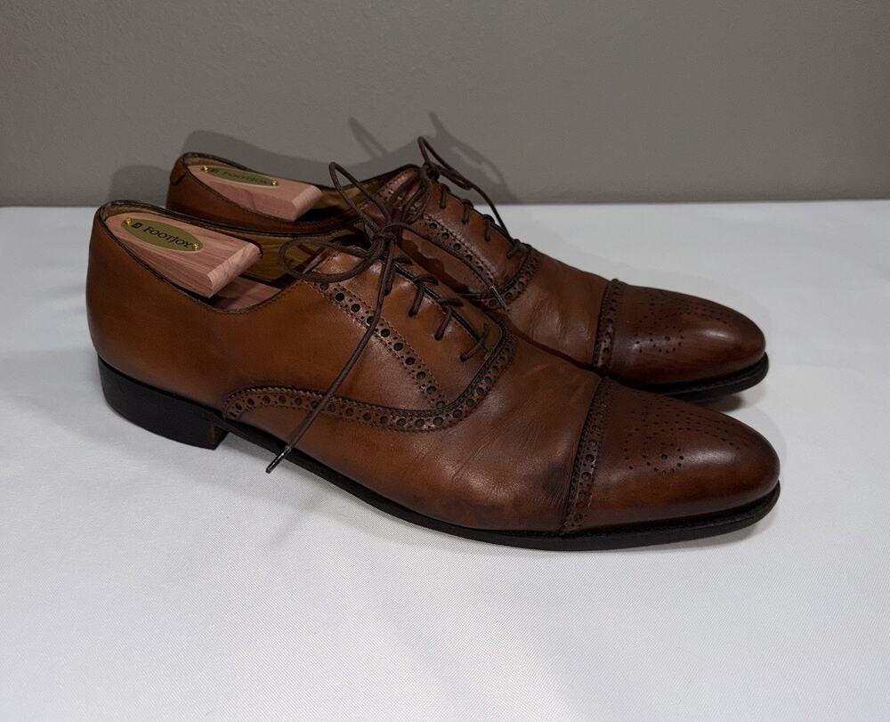 Silvano Sassetti Italy Size 11 Brown Captor Brogue Oxford Men’s Dress Shoes